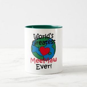 World’s Greatest MeeMaw Heart Two-Tone Coffee Mug