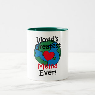 World’s Greatest Mema Heart Two-Tone Coffee Mug