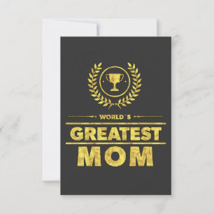 World`s Greatest MOM Best Mothers Day Family Gift Thank You Card