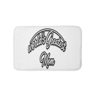 World’s Greatest Mum Elegant Cursive Design Bath Mat