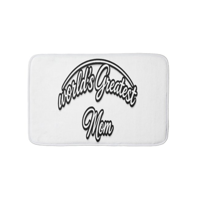 World’s Greatest Mum Elegant Cursive Design Bath Mat (Front)