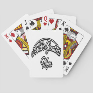 World’s Greatest Mum Elegant Cursive Design Playing Cards