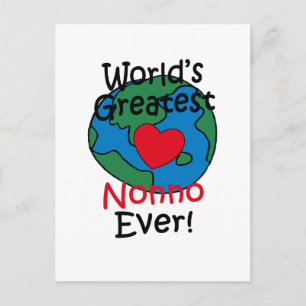 World’s Greatest Nonno Heart Postcard