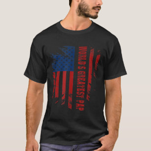World s Greatest Pap American Flag Men Father s Da T-Shirt