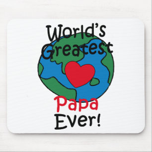 World’s Greatest Papa Heart Mouse Mat
