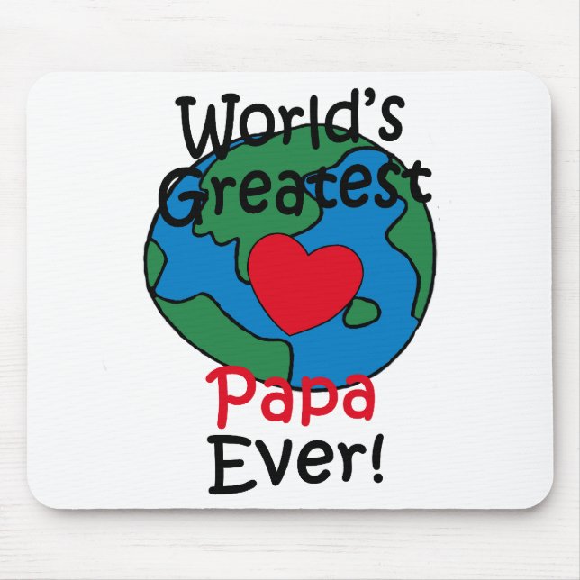 World’s Greatest Papa Heart Mouse Mat (Front)