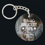 World’s Greatest Papa Photo Father’s Day Key Ring<br><div class="desc">World’s Greatest Papa Photo Father’s Day Keychain</div>
