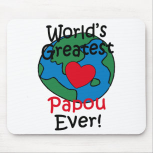 World’s Greatest Papou Heart Mouse Mat