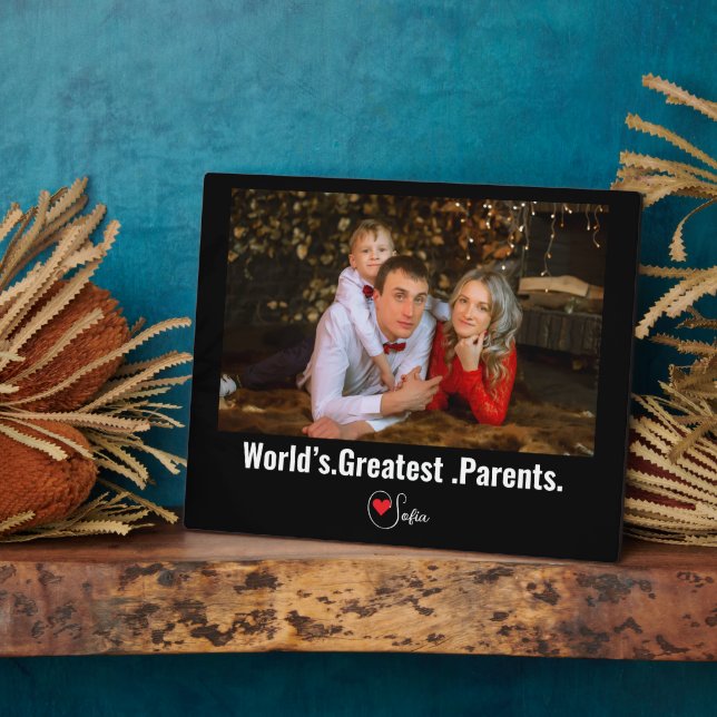  World’s Greatest Parents for Mum and Dad Plaque (Side)