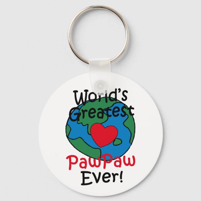 World’s Greatest PawPaw Heart Key Ring (Front)