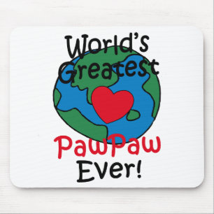 World’s Greatest PawPaw Heart Mouse Mat