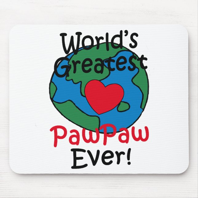 World’s Greatest PawPaw Heart Mouse Mat (Front)