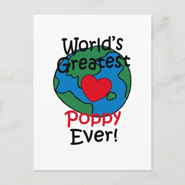 World’s Greatest Poppy Heart Postcard (Front)