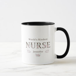 World’s Kindest Nurse Floral Christmas Mug