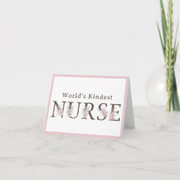 World’s Kindest Nurse Floral Christmas Thank You Card