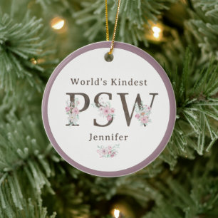 World’s Kindest PSW Floral Christmas Ceramic Tree Decoration