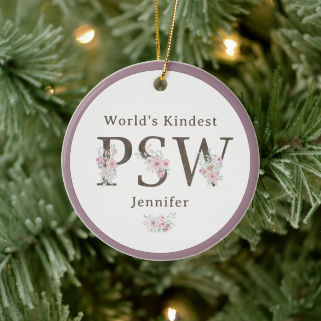 World’s Kindest  PSW Floral Christmas Ceramic Tree Decoration (Tree)