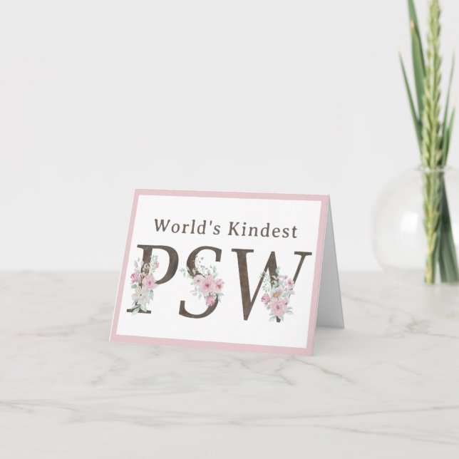 World’s Kindest  PSW Floral Christmas Thank You Card (Front)