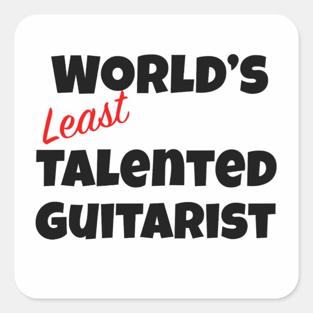 World’s Least Talented Guitarist Square Sticker (Front)