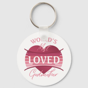 World’s Most Loved Godmother Button Keychain