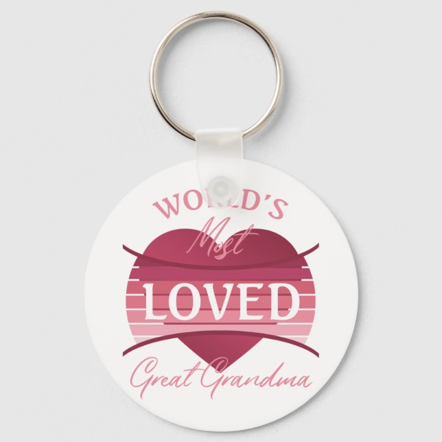 World’s Most Loved Great Grandma Key Ring (Front)