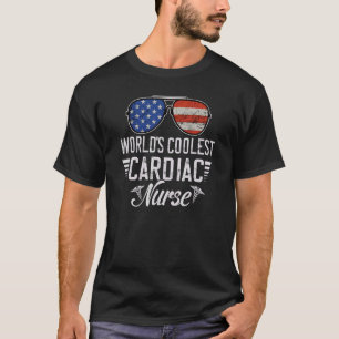 World´s Okayest Cardiac Nurse American Flag Patrio T-Shirt