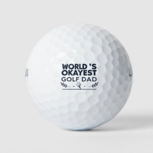 World’s Okayest Golf Dad Vintage Emblem Balls