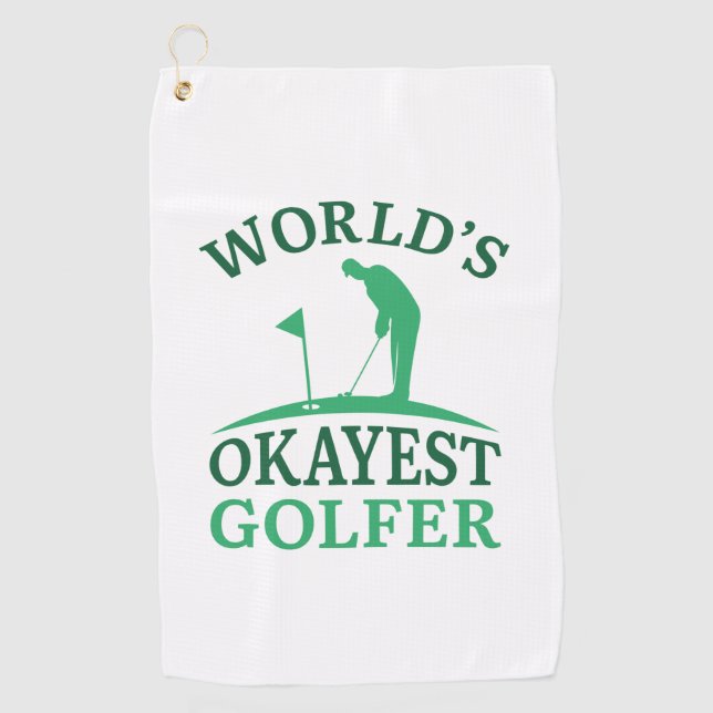 World’s Okayest Golfer Golf Towel (Front)