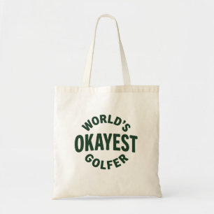 World’s Okayest Golfer Vintage Golf Humor Tote Bag