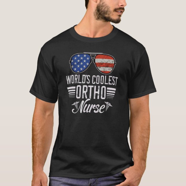 World´s Okayest Ortho Nurse American Flag Patrioti T-Shirt (Front)