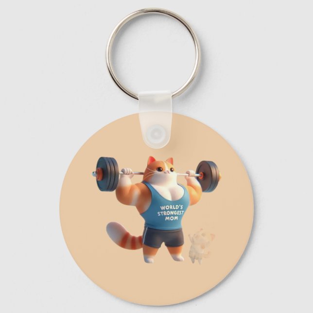 World’s Strongest Mum Cat Keychain (Front)