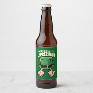 World’s Tallest Leprechaun Funny Irish Humour  Beer Bottle Label