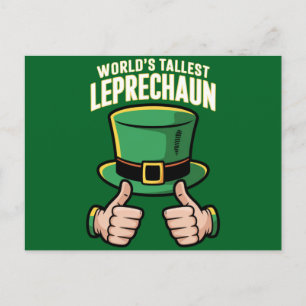 World’s Tallest Leprechaun Funny Irish Humour  Postcard