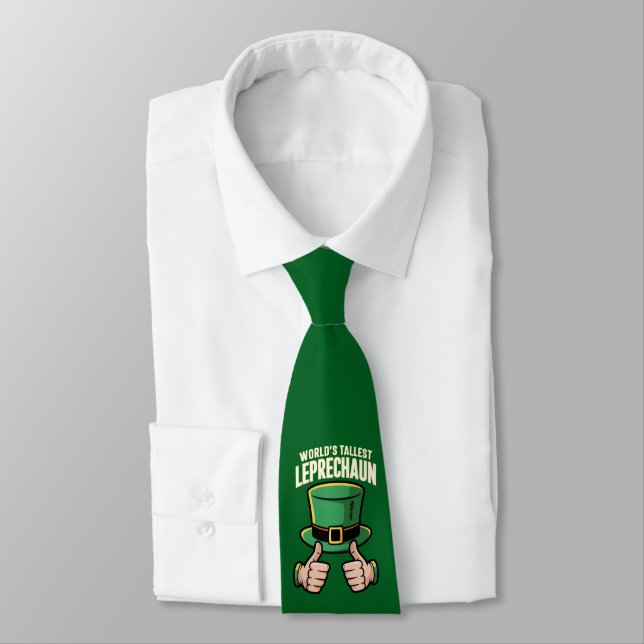 World’s Tallest Leprechaun Funny Irish Humour  Tie (Tied)
