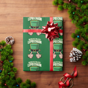 World’s Tallest Leprechaun Funny Irish Humour Wrapping Paper