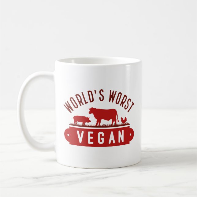 World’s Worst Vegan Coffee Mug (Left)