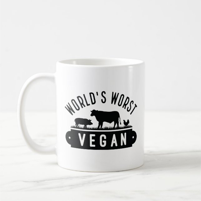 World’s Worst Vegan Coffee Mug (Left)
