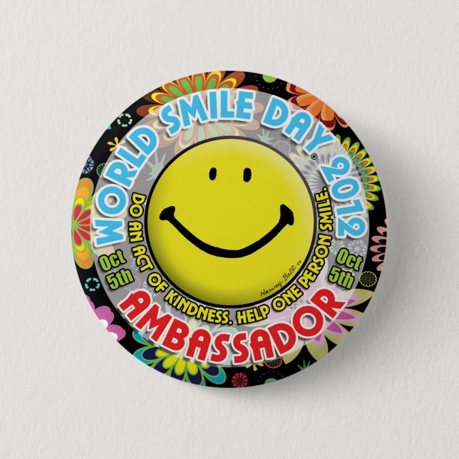 World Smile Day 2012 AMBASSADOR Button (Front)