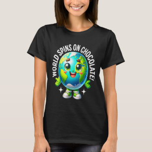 World spins on chocolate funny cute earth food lov T-Shirt