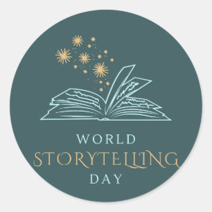 World Storytelling Day Classic Round Sticker