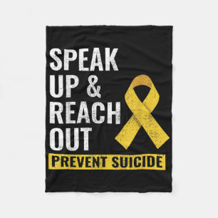 World Suicide Prevention Awareness Day Yellow Ribb Fleece Blanket