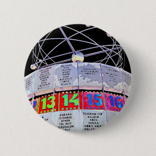 World Time Clock,Alexanderplatz,Berlin,Black Back 6 Cm Round Badge