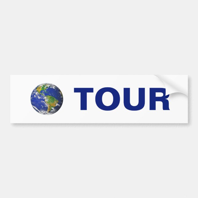 World Tour on White Bumper Sticker (Front)
