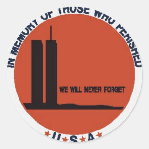 WORLD TRADE CENTER 9/11 CLASSIC ROUND STICKER