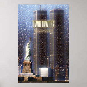 World Trade Centre twin towers stylised Poster