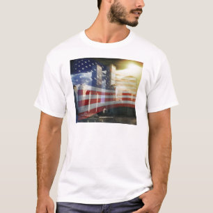 World Trade Centre with Flag T-Shirt