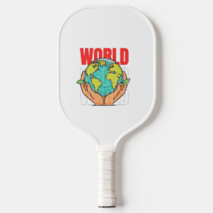 World – Travel Adventure Globe Design Pickleball Paddle