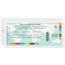 World Travel Boarding Pass Wedding Ticket