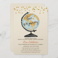 World Travel Bridal Shower Invitation