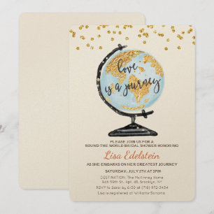 World Travel Bridal Shower Invitation